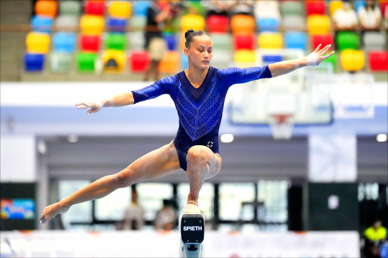 台灣、瑞典混血好手陳瑞安首度披上台灣隊戰袍，出征亞洲女子競技體操錦標賽。（資料照，全大運提供）