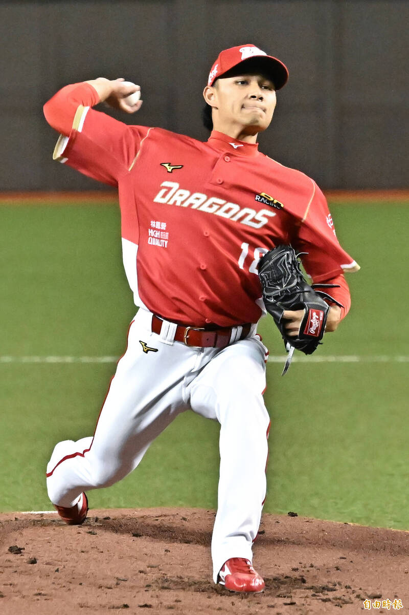 味全龍先發投手徐若熙。（記者陳志曲攝）