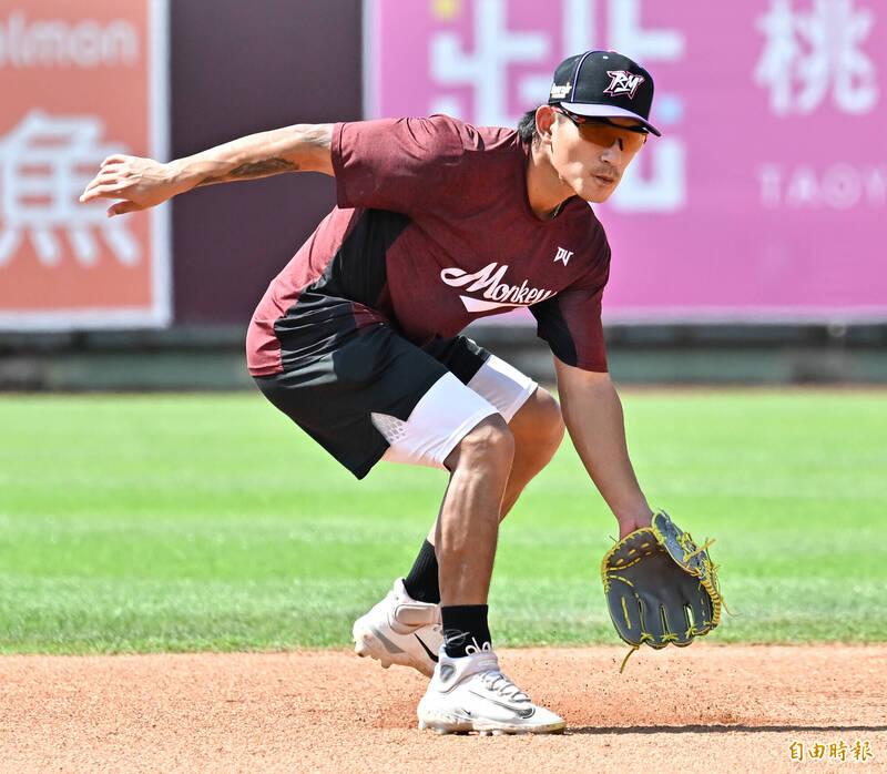 樂天桃猿林子偉。（記者陳志曲攝）
