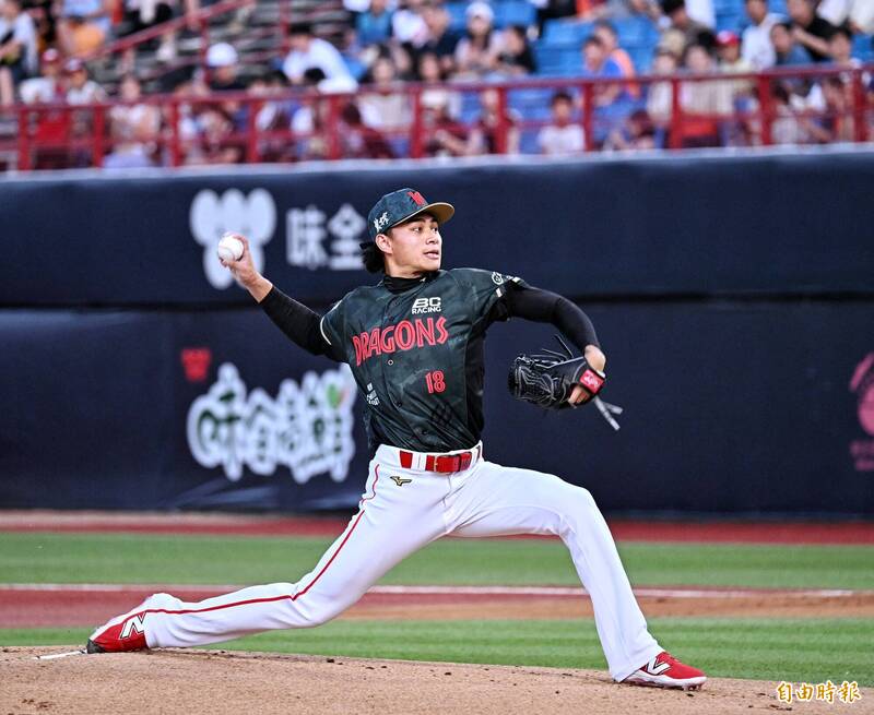 味全龍先發投手徐若熙。（記者方賓照攝）