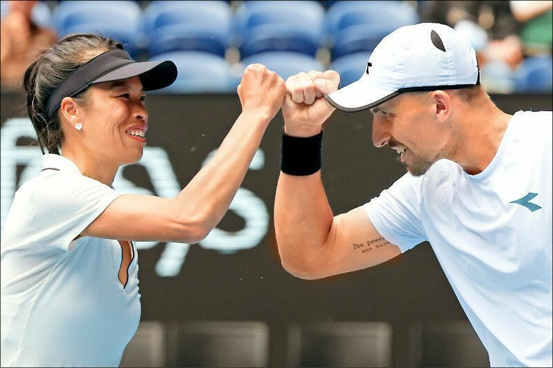 謝淑薇（左）與傑林斯基。（資料照）