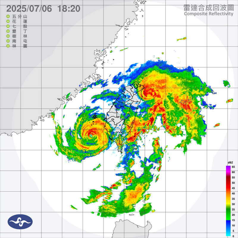 中颱丹娜絲逼近台灣，今晚中職若該地所屬縣市政府宣告停班停課，比賽仍將正常進行，但只打完9局、不進行延長賽。（圖片取自中央氣象局）