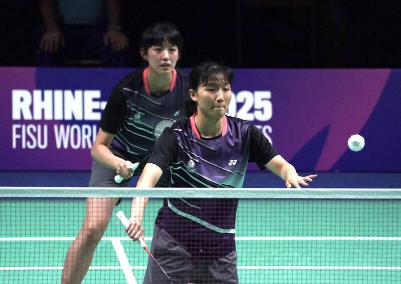 台灣女雙宋祐媗／鄭宇倢。（大專體總提供）