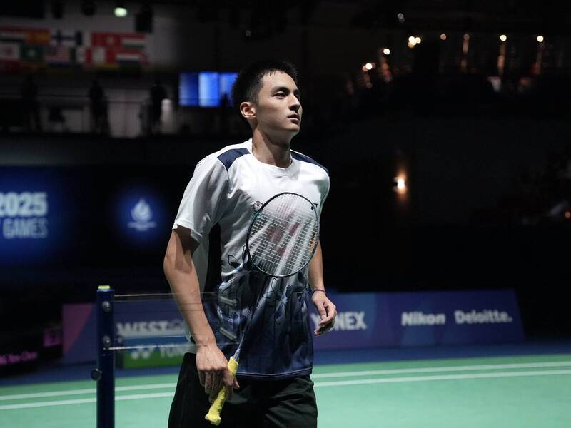 土銀「台大學霸」丁彥宸在2025世大運羽球男單摘金。（大專體總提供）