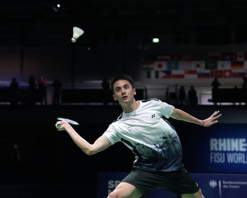 土銀「台大學霸」丁彥宸在2025世大運羽球男單摘金。（大專體總提供）