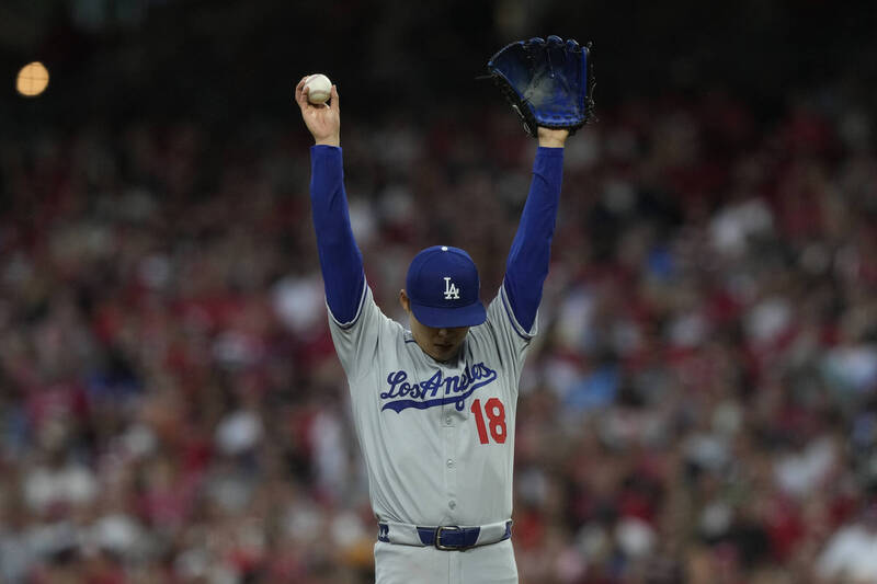 山本由伸7局9K好投，幫助道奇終結2連敗。（美聯社）