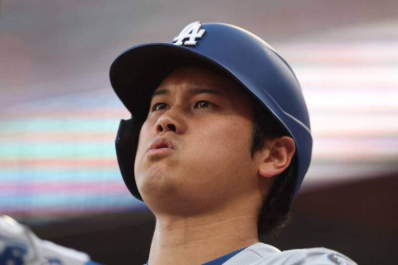 大谷翔平今天單場苦吞4K，不過道奇還是5比4逆轉紅人。（法新社）