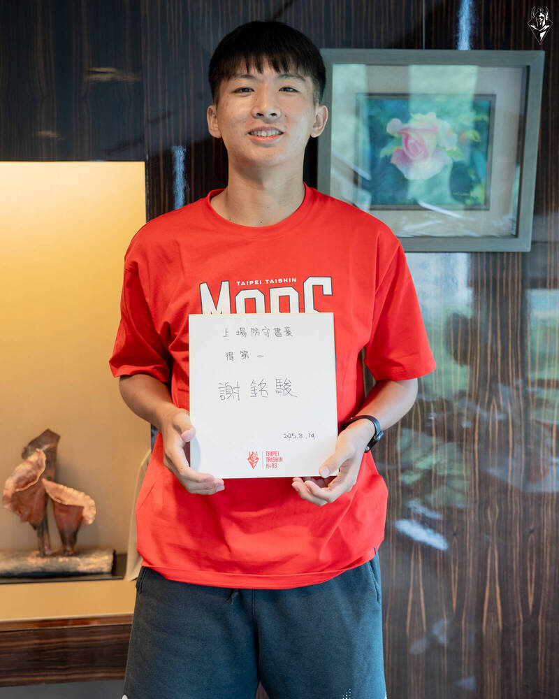 展望新人賽季，謝銘駿立下「上場防守林書豪、得第一」的挑戰目標。（台新戰神提供）