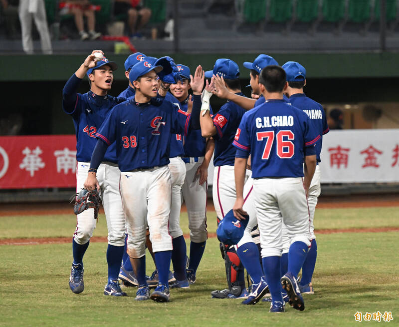 U15亞洲青少棒錦標賽超級循環賽，台灣隊挺進決賽。（記者李惠洲攝）
