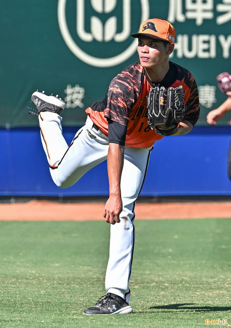 統一獅新人張宥謙。（記者陳志曲攝）