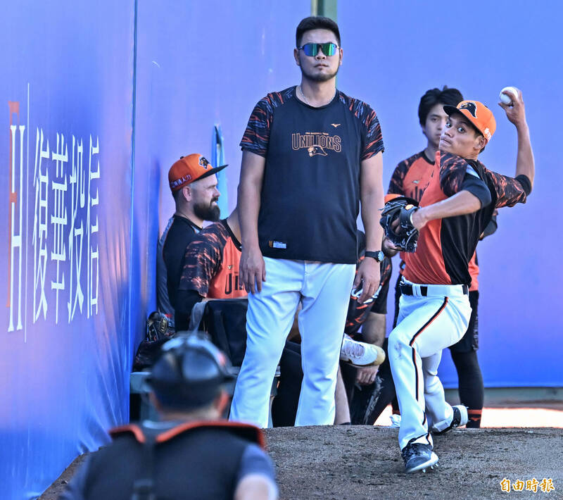 統一獅新人張宥謙。（記者陳志曲攝）