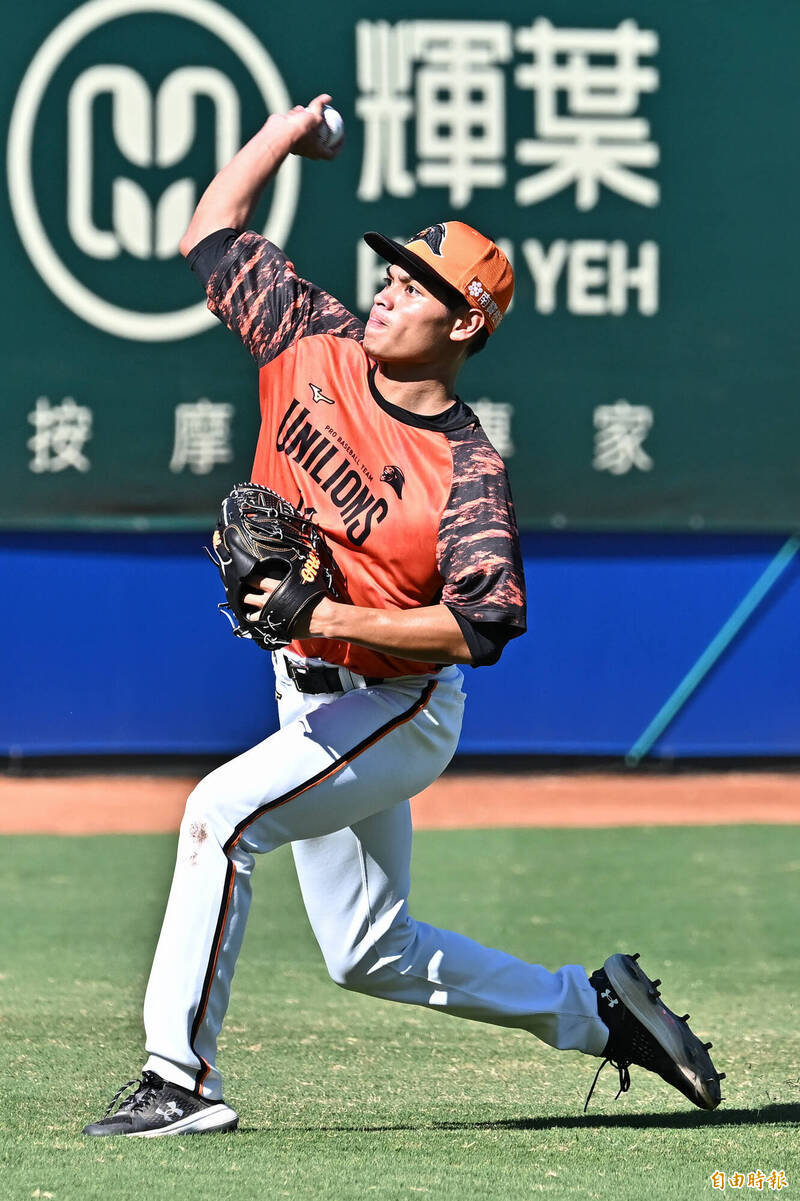統一獅新人張宥謙。（記者陳志曲攝）