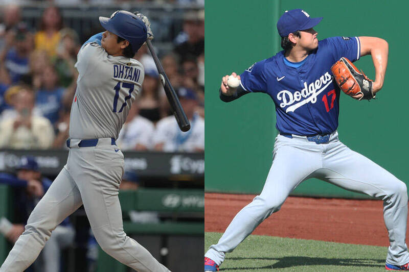 大谷翔平本季分別締造生涯最快一轟與生涯最快一球。（本報合成照）