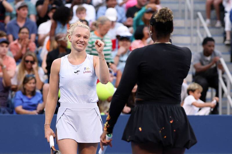 頭號種子捷克西妮亞可娃（左）／美國湯森（右）。（法新社）