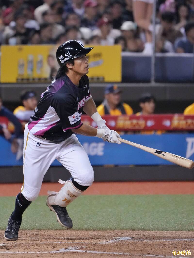 樂天桃猿林智平。（記者陳逸寬攝）