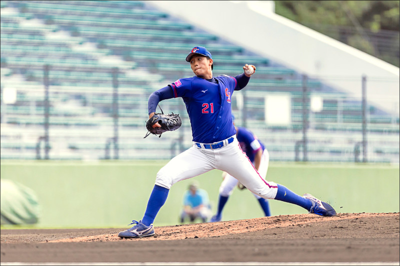 台灣隊先發投手劉任右3局只掉1分。（棒協提供）