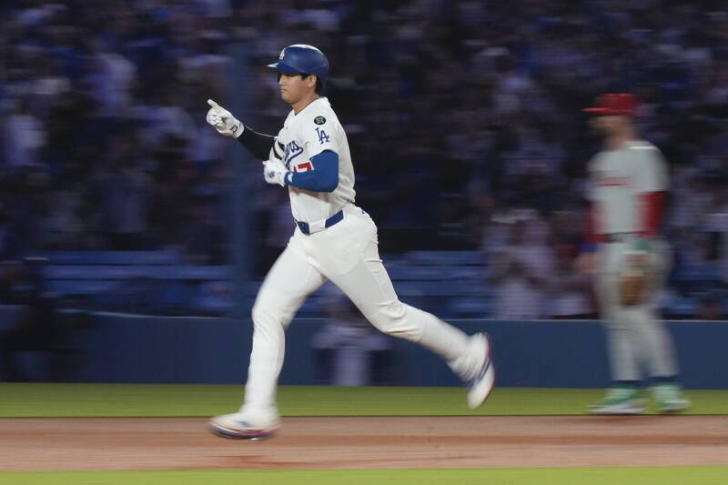 大谷翔平開轟。（美聯社）