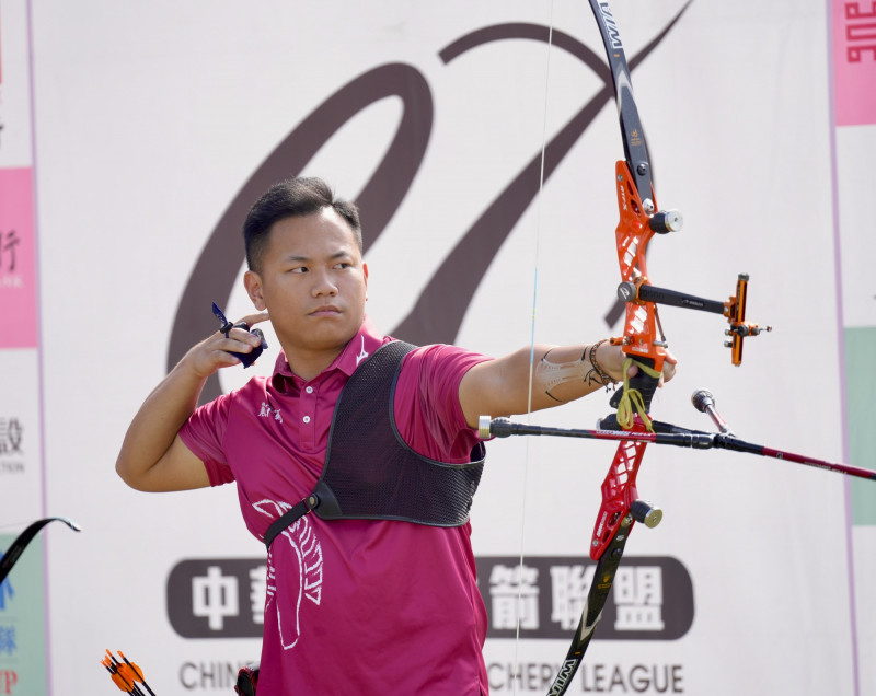戴宇軒本季單打勝率極高，是凱撒的定心丸。（企業射箭聯賽提供）
