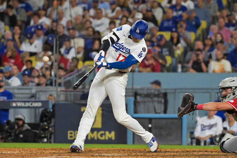 大谷翔平單場雙響砲。（路透）