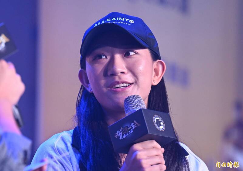 黑豹旗學姊代表張甄芸出席黑豹旗記者會。（記者林正堃攝）