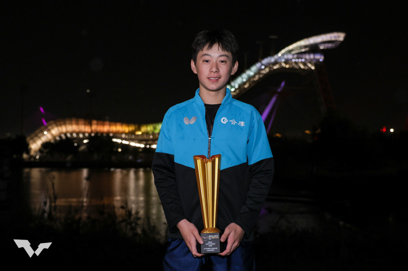 郭冠宏奪下U19男單冠軍，提前送自己17歲生日大禮。（取自WTT官網）