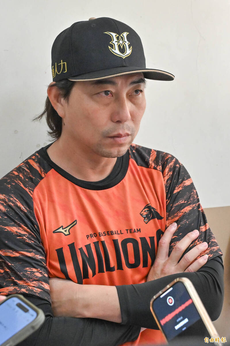 統一獅總教練林岳平。（記者陳志曲攝）
