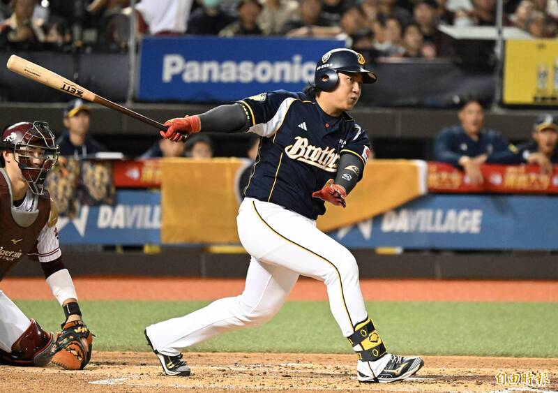 王政順敲出1分打點安打。（記者林正堃攝）