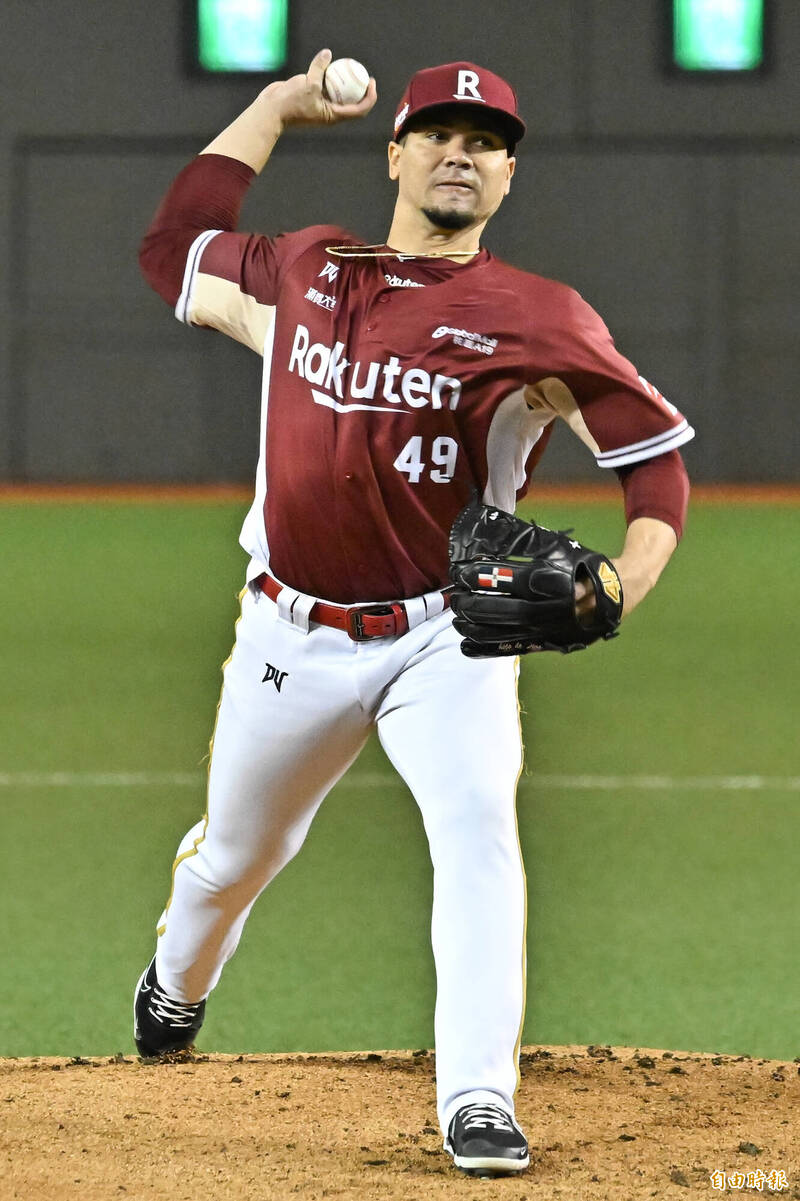 樂天桃猿先發投手威能帝。（資料照，記者陳志曲攝）