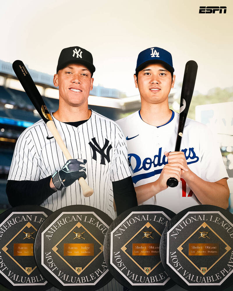 賈吉與大谷翔平。（取自ESPN X）