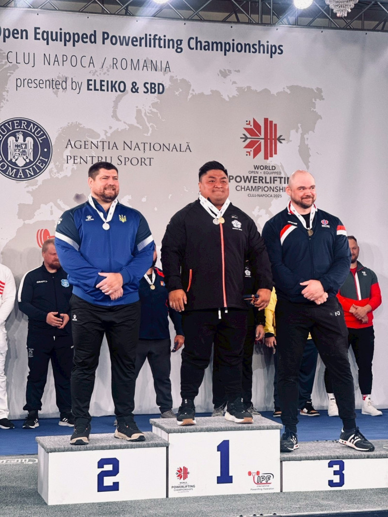 楊森勇奪健力世錦賽男子組120公斤級臥舉項目金牌。（運動部提供）