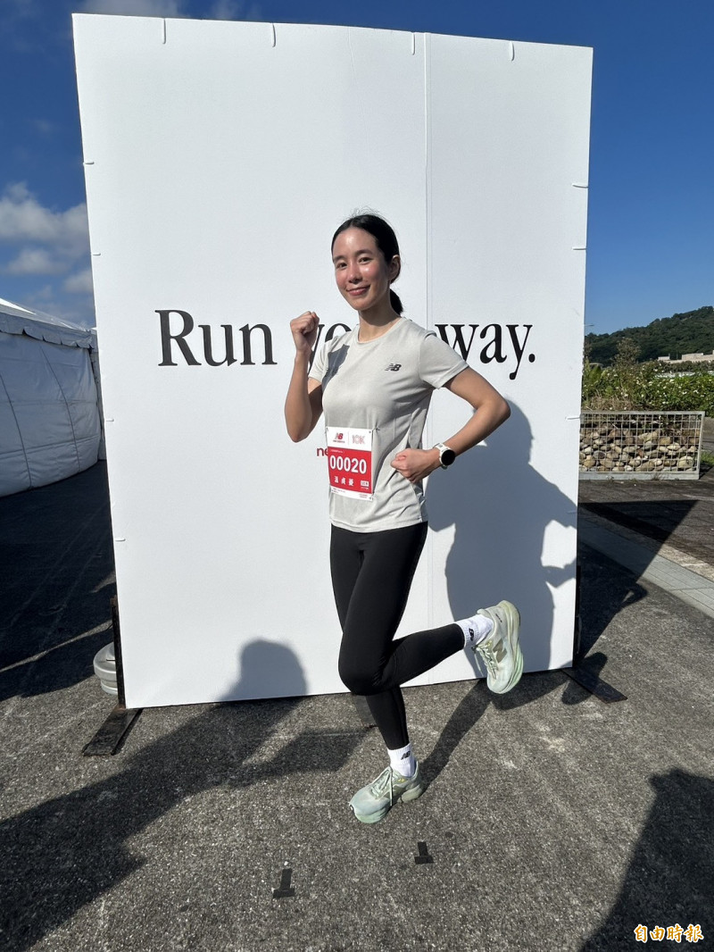 温貞菱擔任配速員（記者吳孟儒攝）