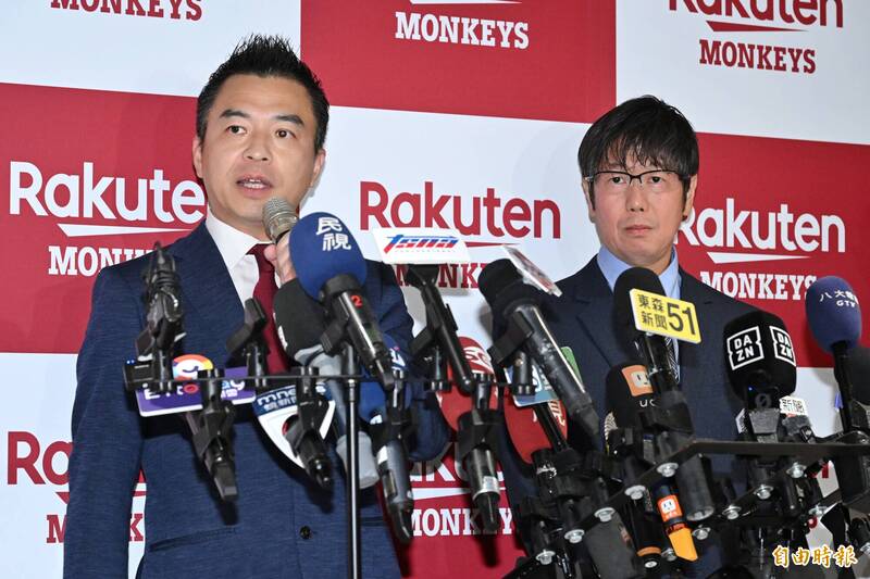 樂天集團亞太區執行長葛城崇（右）。（記者陳逸寬攝）