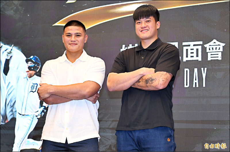 旅美球星李灝宇（左）、莊陳仲敖（右）都有意代表台灣參加經典賽。（記者廖振輝攝）