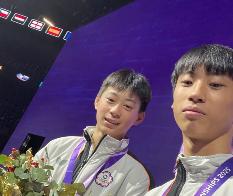 郭冠宏／徐絃家勇奪U19男雙金牌。（取自ITTF社群）