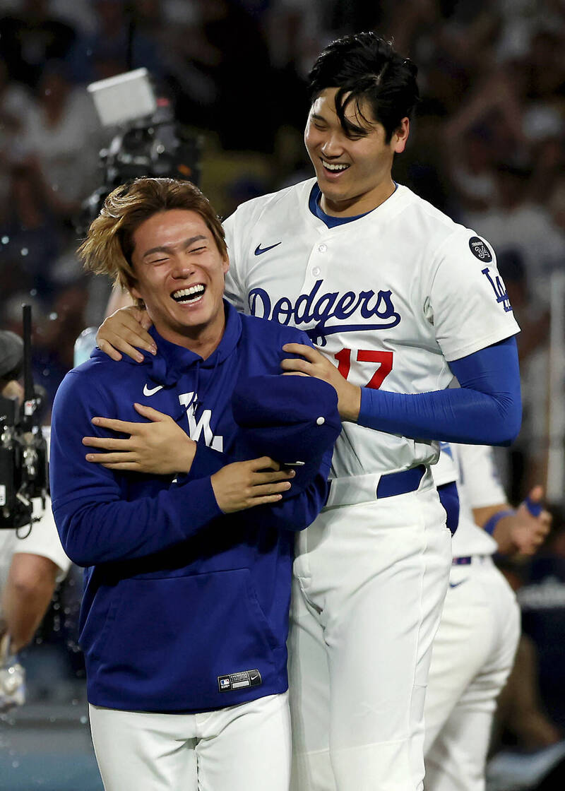 山本由伸、大谷翔平。（資料照，法新社）