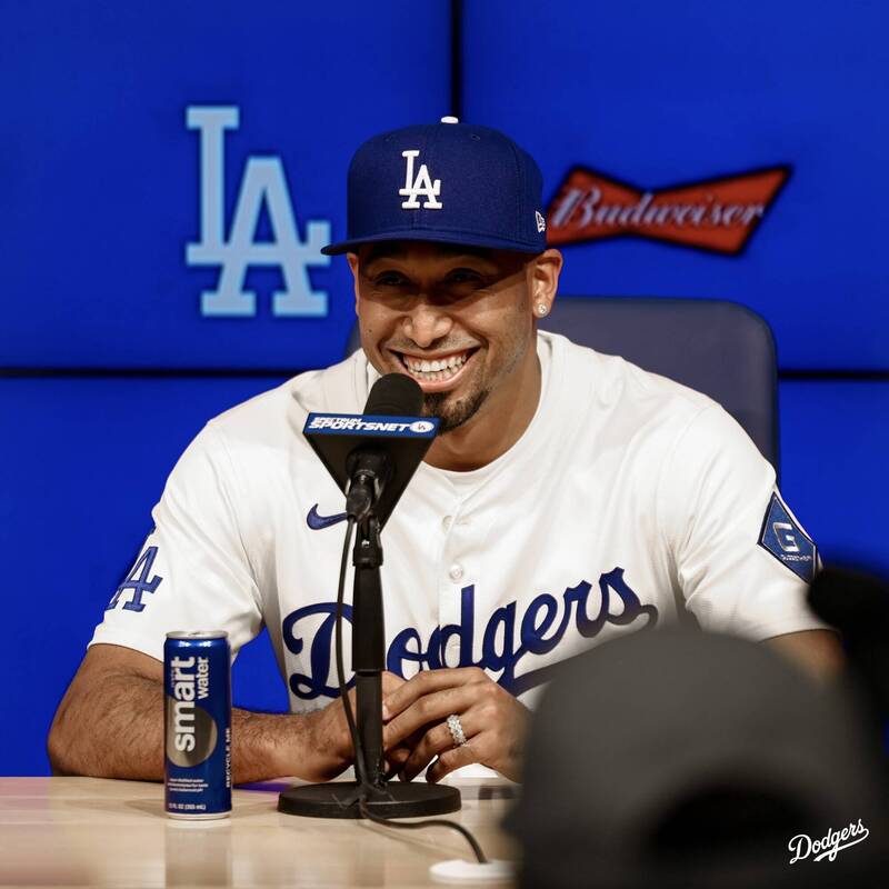 狄亞茲加盟道奇。（取自道奇官方X）