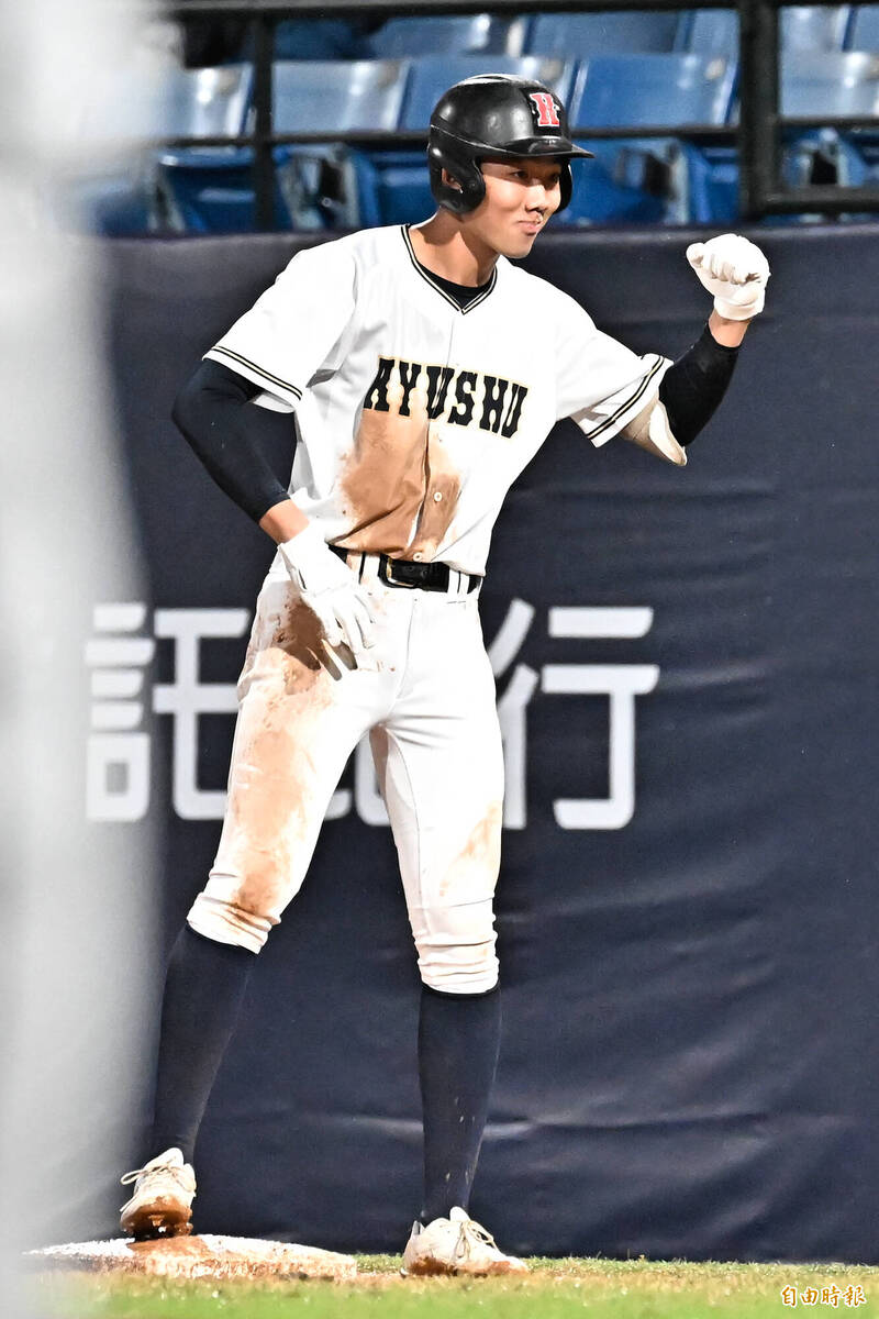 九州聯隊梶山侑孜。（記者陳志曲攝）