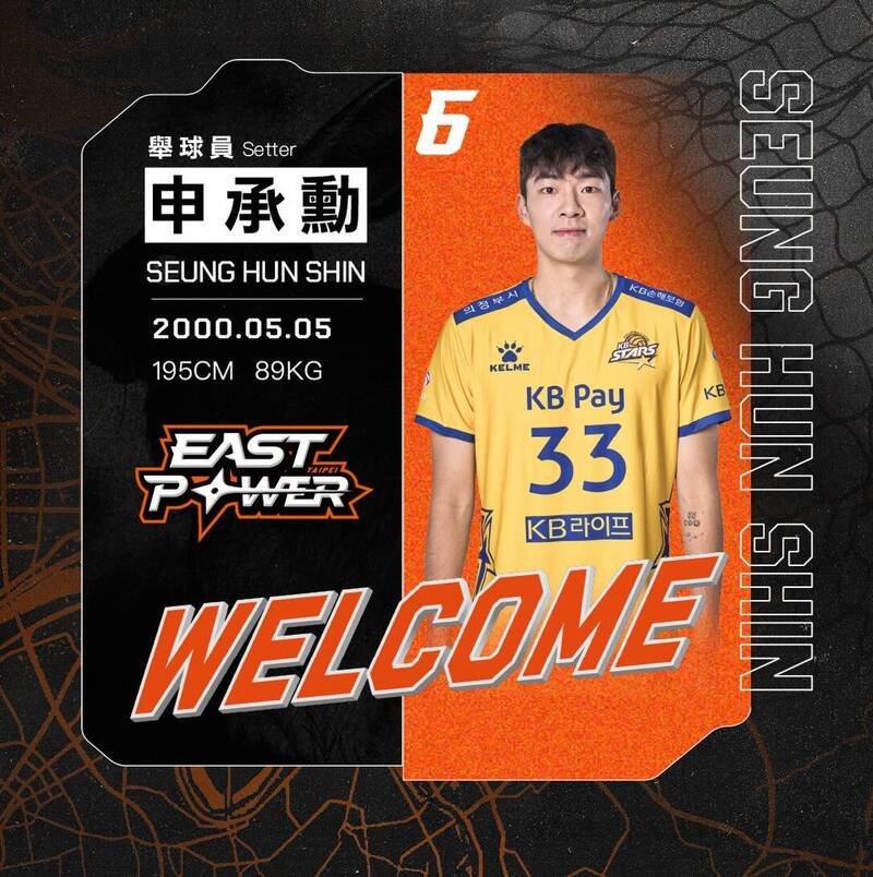 伊斯特補強最大缺口，找來南韓舉球員拚下半季。（取自台北伊斯特臉書）