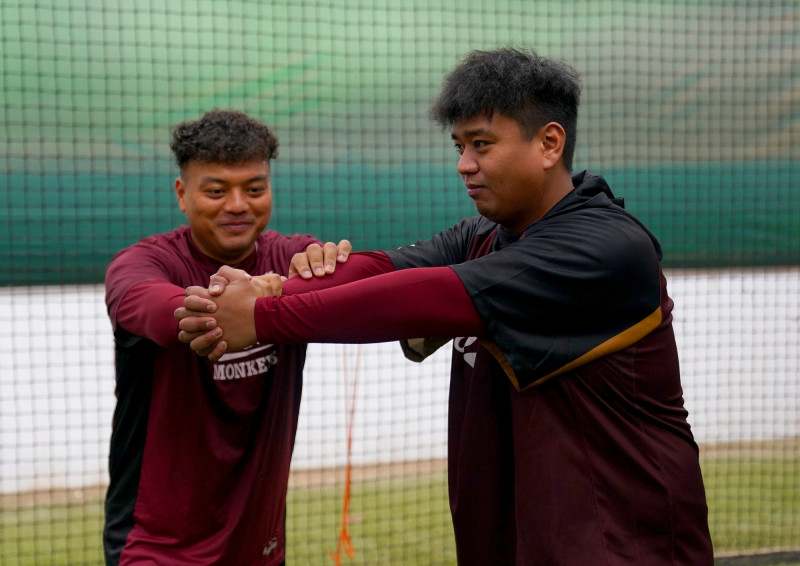 瑪仕革斯．俄霸律尼參與樂天測試。（樂天桃猿提供）