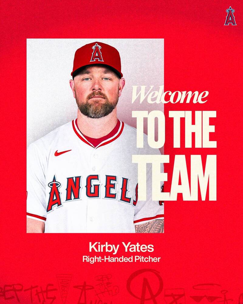 天使今天正式宣布簽下前道奇明星牛棚投手葉茲。（圖片取自X）