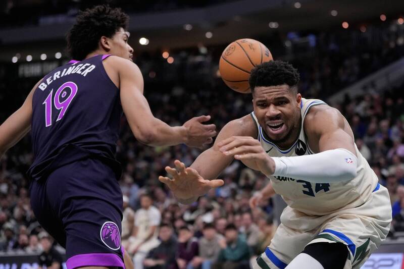 NBA》最多領先41分！少了兩大主將的灰狼 打爆有字母哥的公鹿