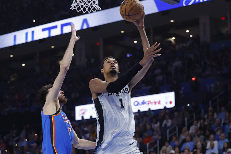 馬刺「法國怪物」溫班亞瑪。（路透）