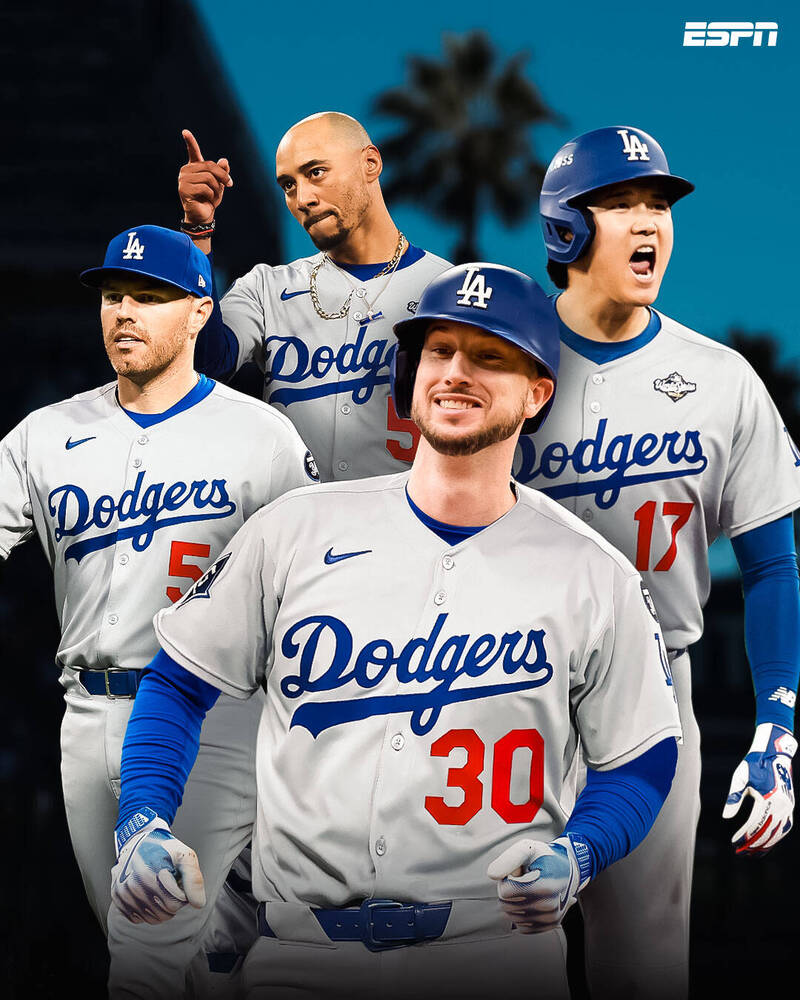 塔克加盟道奇組成超狂打線。（圖片取自ESPN X）