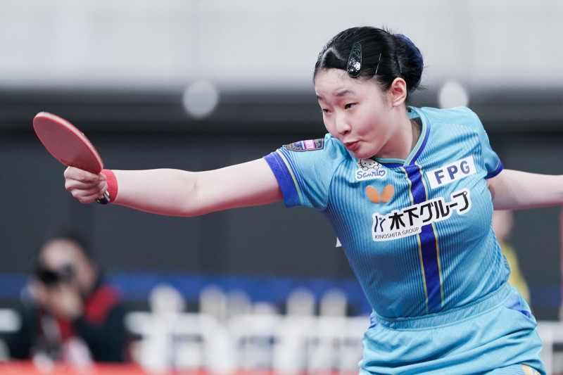 張本美和擊敗早田希娜，首度在成人組女單封后。（取自日本桌協臉書）