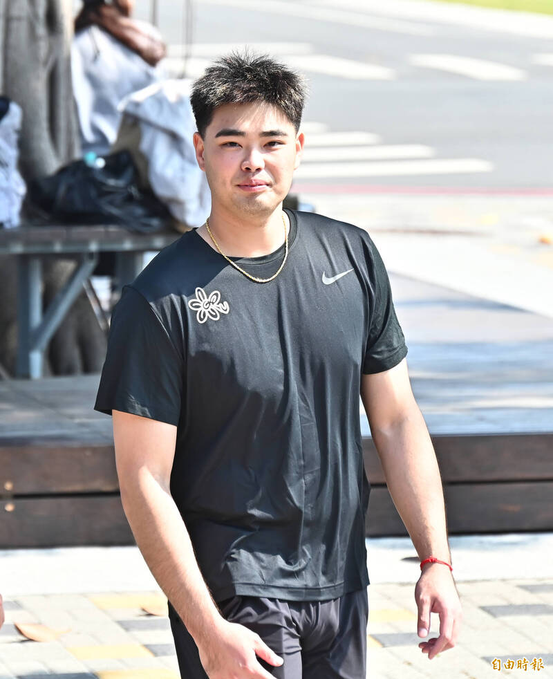 旅美投手陳柏毓。（記者李惠洲攝）