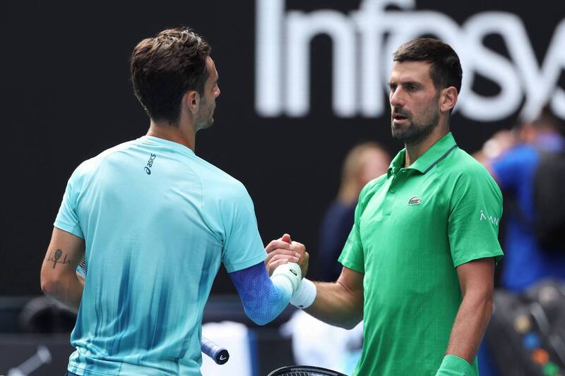 喬科維奇（右）。（法新社）