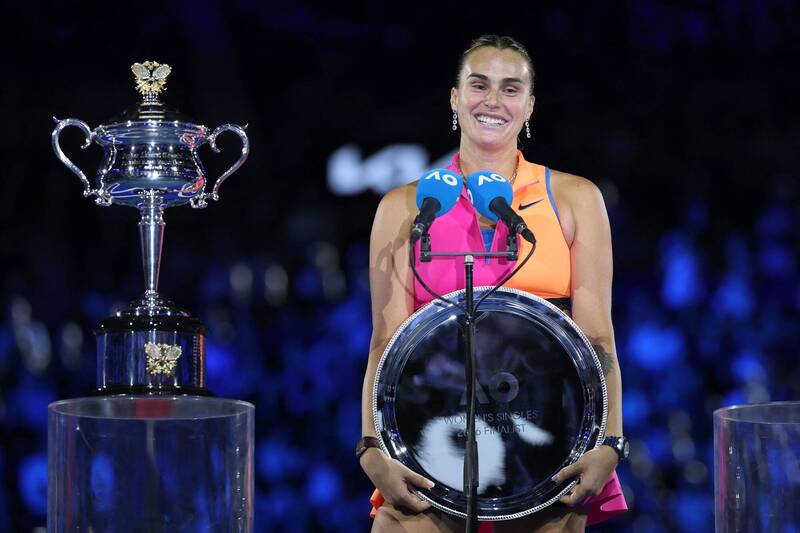 莎巴蓮卡。（法新社）