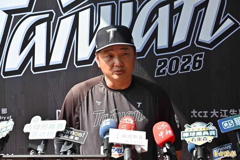 台灣隊總教練曾豪駒。（記者李惠洲攝）