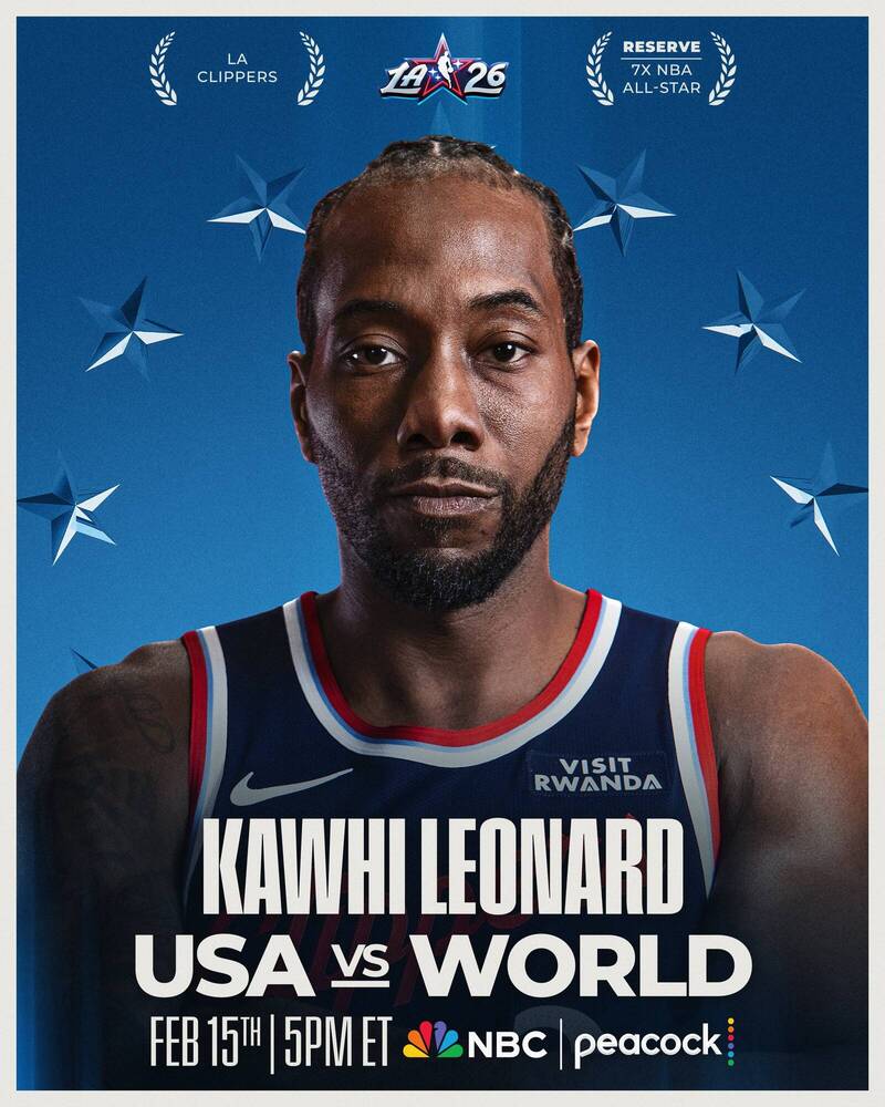 雷納德入選明星賽。（圖片取自NBA X）