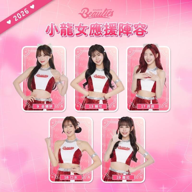 小龍女陣容出爐。（味全龍提供）